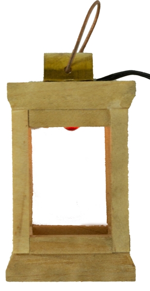 Holzlaterne groß - Krippenzubehör, ca. 7,5 cm, X 047-1